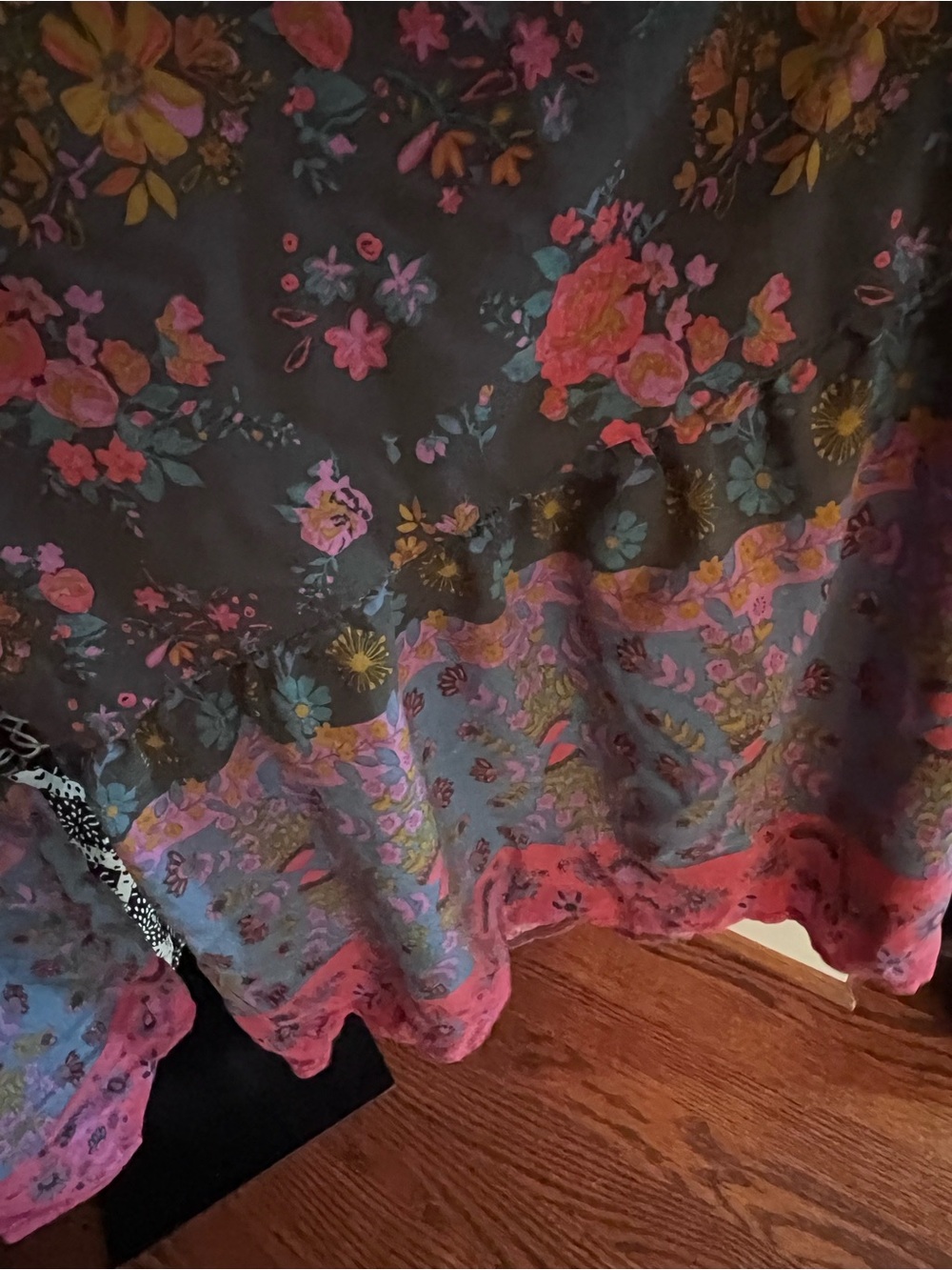 Natural life Floral Wide-Leg Jumpsuit with Pink & Orange Blooms. NWOT size XS - Picture 5 of 7